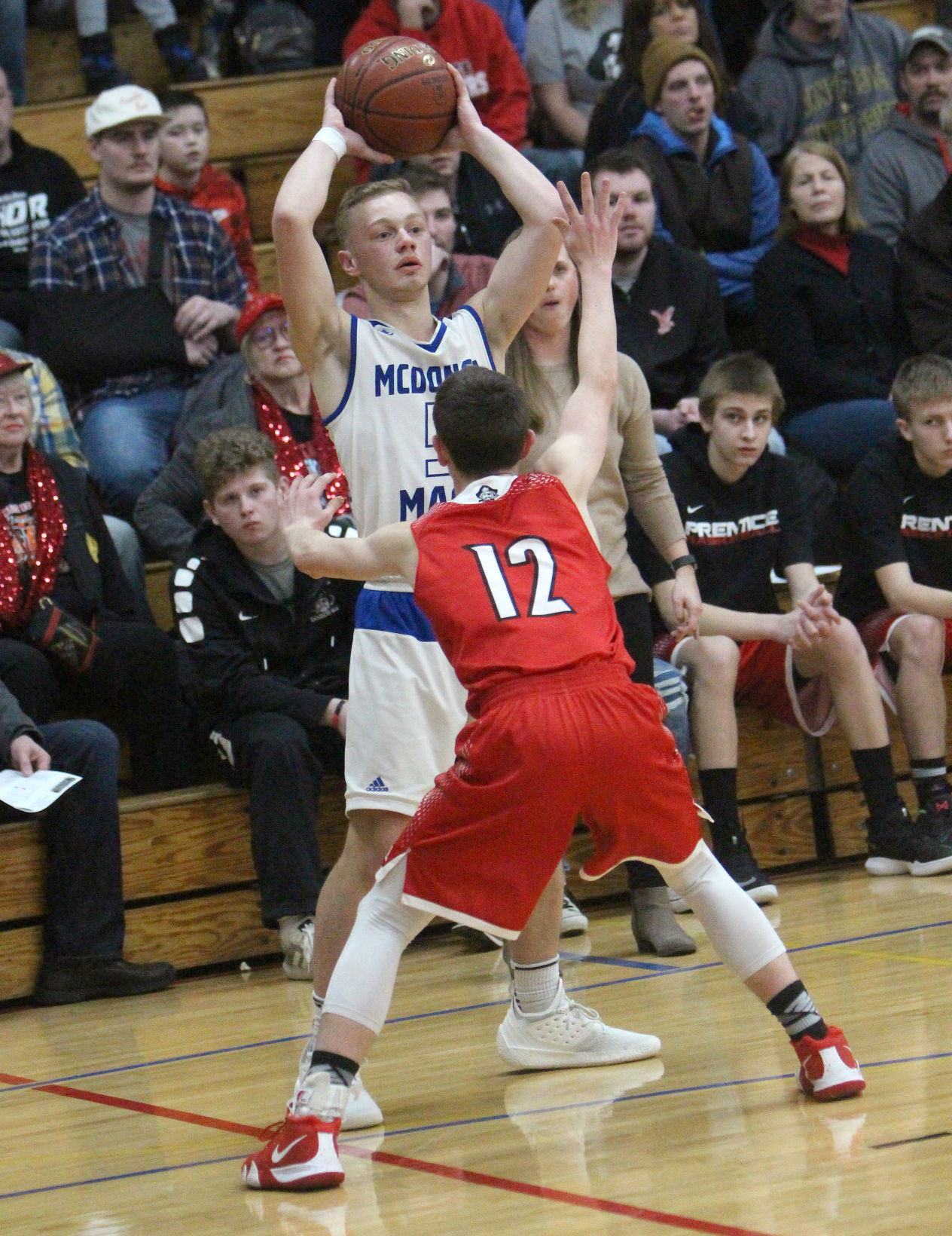 Prentice at McDonell boys basketball 3-2-19